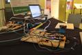 Photograph: [Science exhibit with circuit boards and wires, College of Music at t…