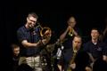 Thumbnail image of item number 1 in: '[Brass instrument performers at the Jazz Ambassadors Syndicate Performance]'.
