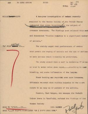 Primary view of object titled '[News Script: Rodeo]'.