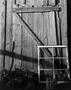Photograph: [Window Frame Leaning Against a Barn Door]