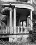 Photograph: [Section of a dilapidated front porch in Matamoros Mexico]