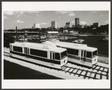 Photograph: [Two Tandy Center subway cars in Fort Worth]