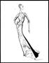 Artwork: [Sketch created by Michael Faircloth of a stylized dress]
