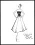 Primary view of [Sketch created by Michael Faircloth of a strapless drop-waist dress]