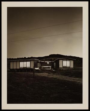 Primary view of object titled '[A Japanese-inspired vacation cabin at night, 1]'.