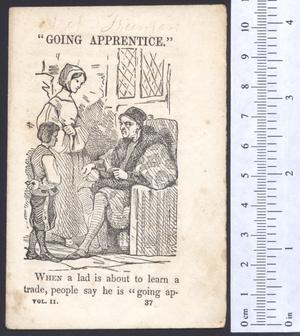 Primary view of object titled 'Going apprentice.'.