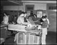 Photograph: [Students work in a woodshop]