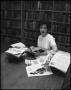Photograph: [Anne Hodges at the Library]
