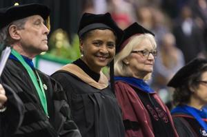 Primary view of object titled '[Dorothy Bland at UNT Fall Commencement]'.