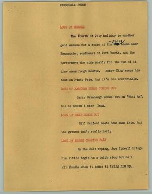 Primary view of object titled '[News Script: Kennedale Rodeo]'.
