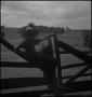 Photograph: [Raymond sitting on a wooden fence]