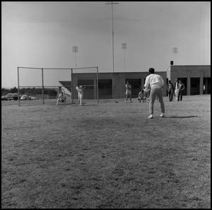 Primary view of object titled '[Batter hitting a baseball]'.
