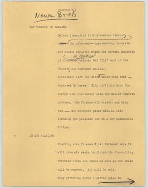 Primary view of object titled '[News Script: Trestle]'.