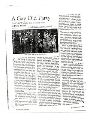 Primary view of object titled '["A Gay Old Party" article, August 1, 2000]'.