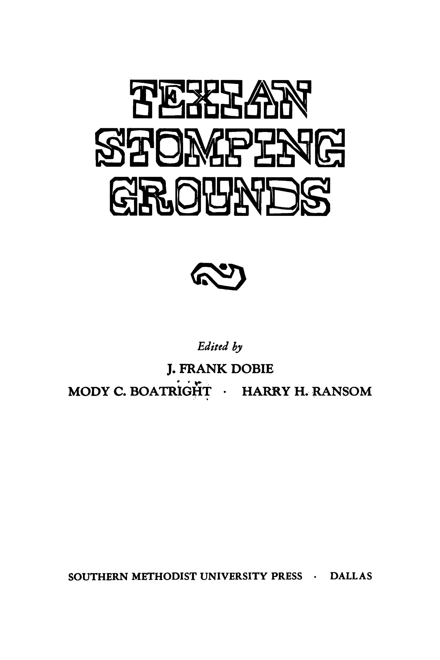 Texian Stomping Grounds
                                                
                                                    Title Page
                                                