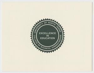Primary view of object titled '[Invitation: Excellence in Education]'.