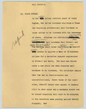 Primary view of object titled '[News Script: Bail bonds]'.