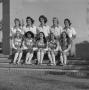 Photograph: [Group shot of ten NTSU cheerleaders, 2]