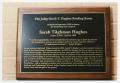 Photograph: [Commemorative plaque for Sarah T. Hughes Reading Room]