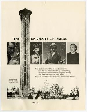 Primary view of object titled '[Advertisement for the University of Dallas]'.