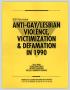 Primary view of [Policy Handbook: Anti-Gay/Lesbian Violence, Victimization & Defamation in 1990]
