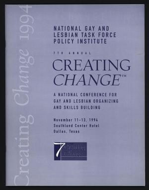 Primary view of object titled '[Event Program: 7th Annual Creating Change - A National Conference for Gay and Lesbian Organizing and Skills Building]'.