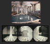 Photograph: [Diptych of a bath-house and a modern restroom]