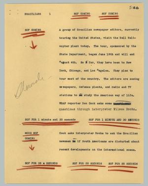 Primary view of object titled '[News Script: Brazilians]'.