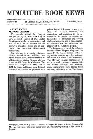 Primary view of object titled 'Miniature Book News, Number 55, December 1987'.