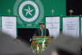 Photograph: [Speaker at Masters Commencement]