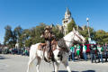 Primary view of [Cowgirl Riding Horse in the UNT Homecoming Parade]