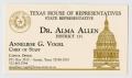 Text: [Dr. Alma Allen and Anneliese G. Vogel's Business Card]