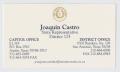 Text: [Joaquin Castro's Business Card]