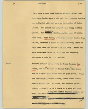 Primary view of object titled '[News Script: Treasure]'.