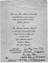 Thumbnail image of item number 1 in: '[Wedding Invitation for Shirley Townsend and Mr. Murray Courtney Howell]'.
