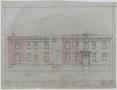 Technical Drawing: Simmons College Cafeteria, Abilene, Texas: Rear & Front Elevation