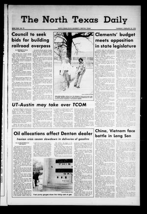 Primary view of object titled 'The North Texas Daily (Denton, Tex.), Vol. 62, No. 75, Ed. 1 Thursday, February 22, 1979'.