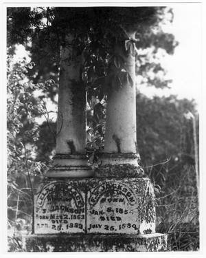Primary view of object titled '[F.S. and Lela Wallace Jackson Headstone]'.