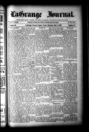 Primary view of object titled 'La Grange Journal. (La Grange, Tex.), Vol. 28, No. 18, Ed. 1 Thursday, May 2, 1907'.