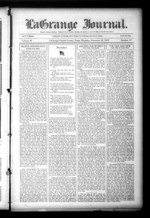 Primary view of object titled 'La Grange Journal. (La Grange, Tex.), Vol. 40, No. 51, Ed. 1 Thursday, December 18, 1919'.