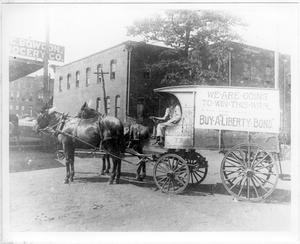 Primary view of object titled '[Wagon Advertising Liberty Bonds]'.