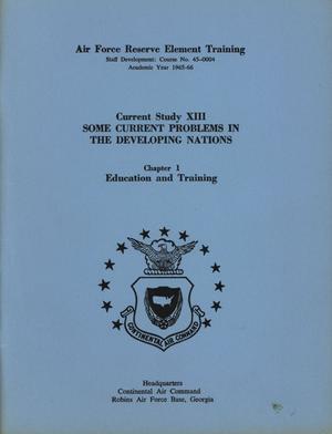 Primary view of object titled 'Current Study 13, Chapter 1. Education and Training'.