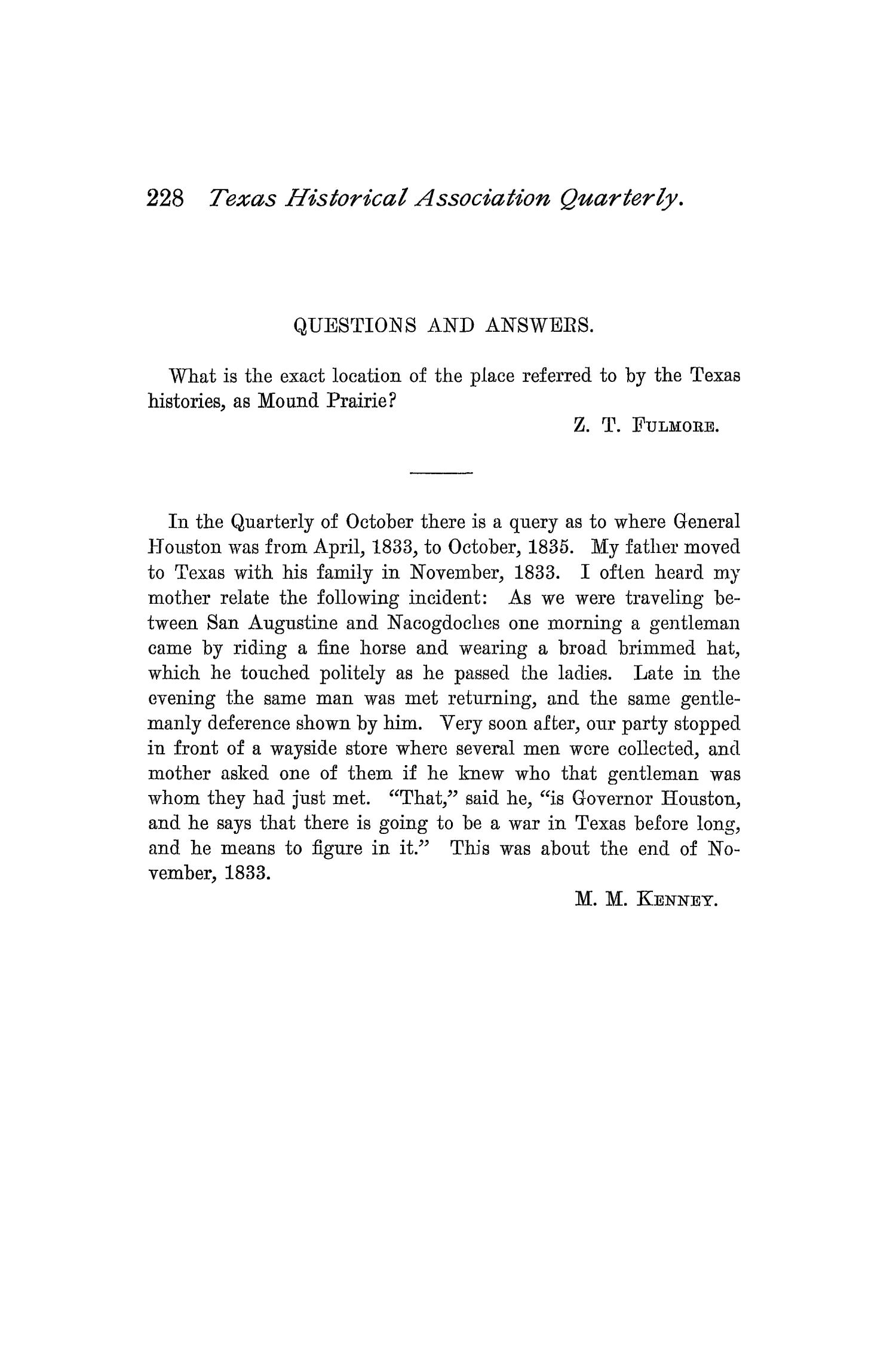 The Quarterly of the Texas State Historical Association, Volume 1, July 1897 - April, 1898
                                                
                                                    228
                                                