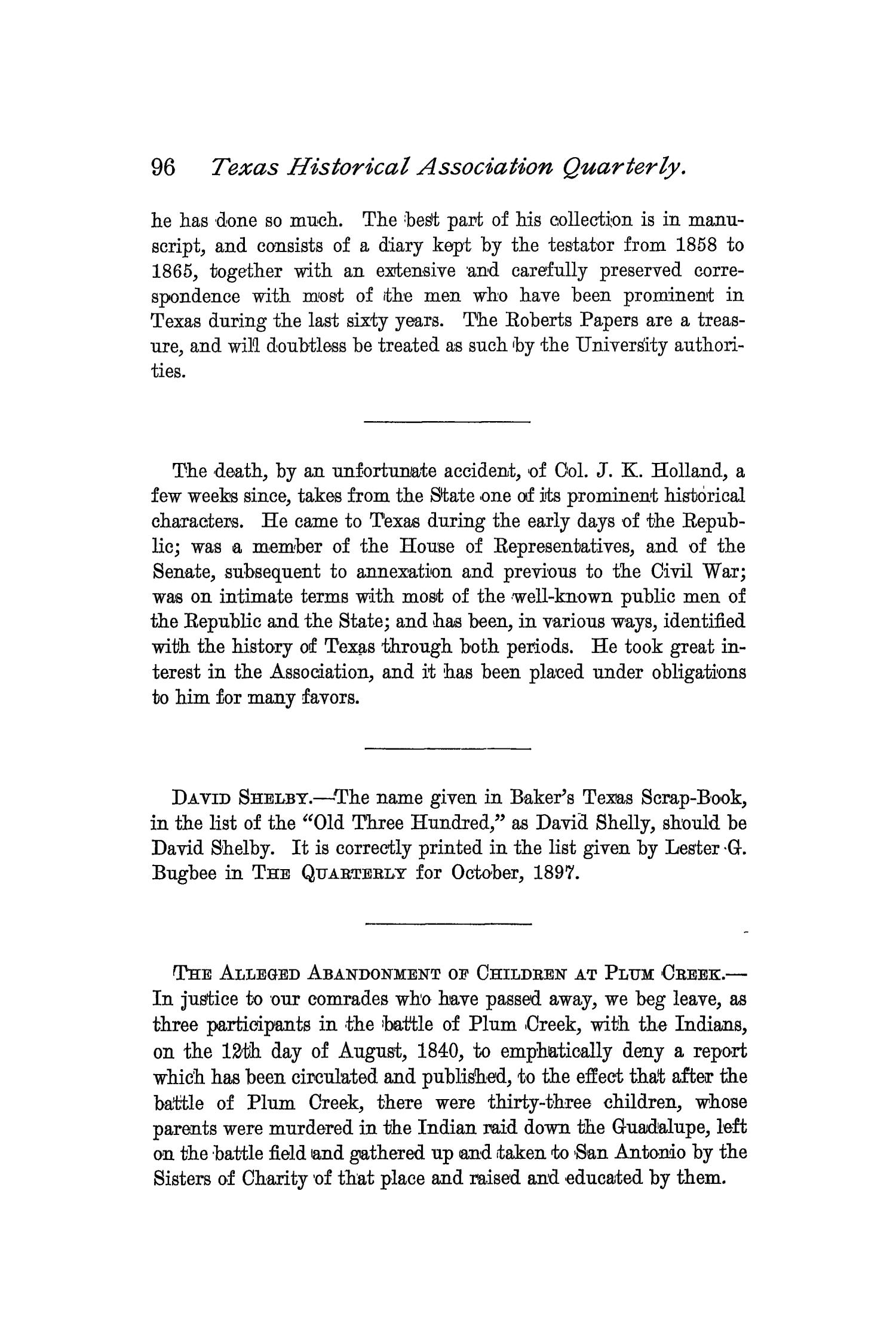 The Quarterly of the Texas State Historical Association, Volume 2, July 1898 - April, 1899
                                                
                                                    96
                                                