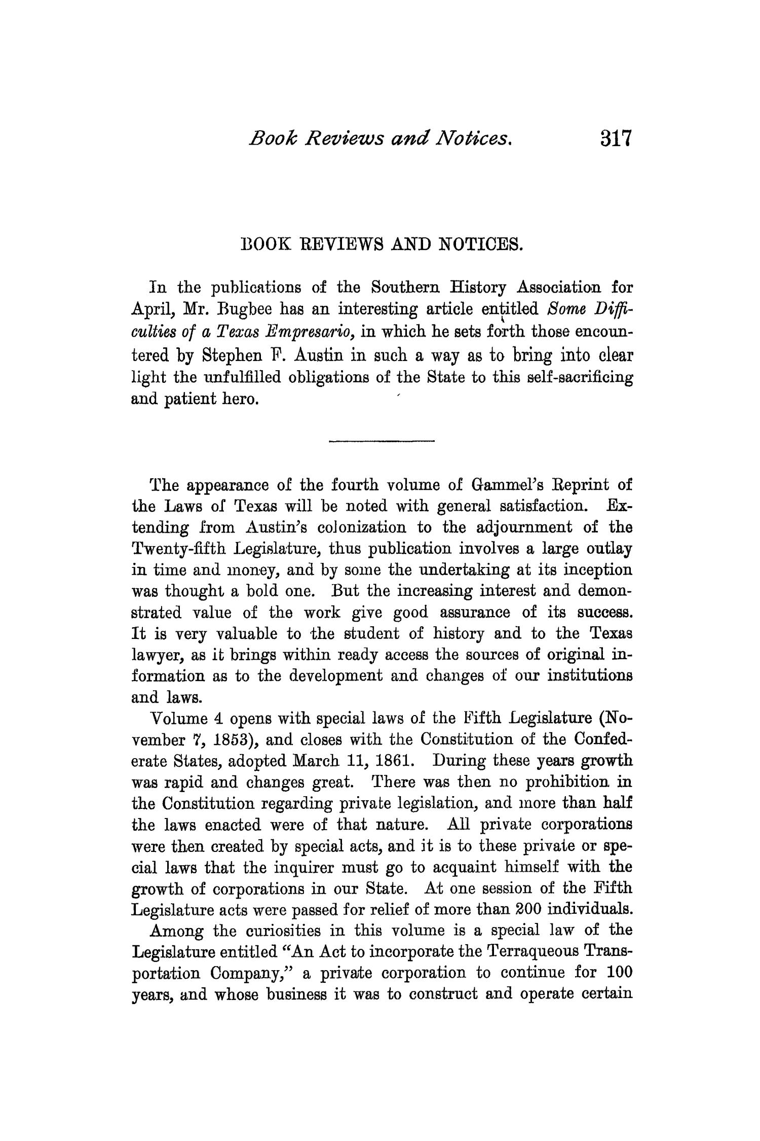 The Quarterly of the Texas State Historical Association, Volume 2, July 1898 - April, 1899
                                                
                                                    317
                                                