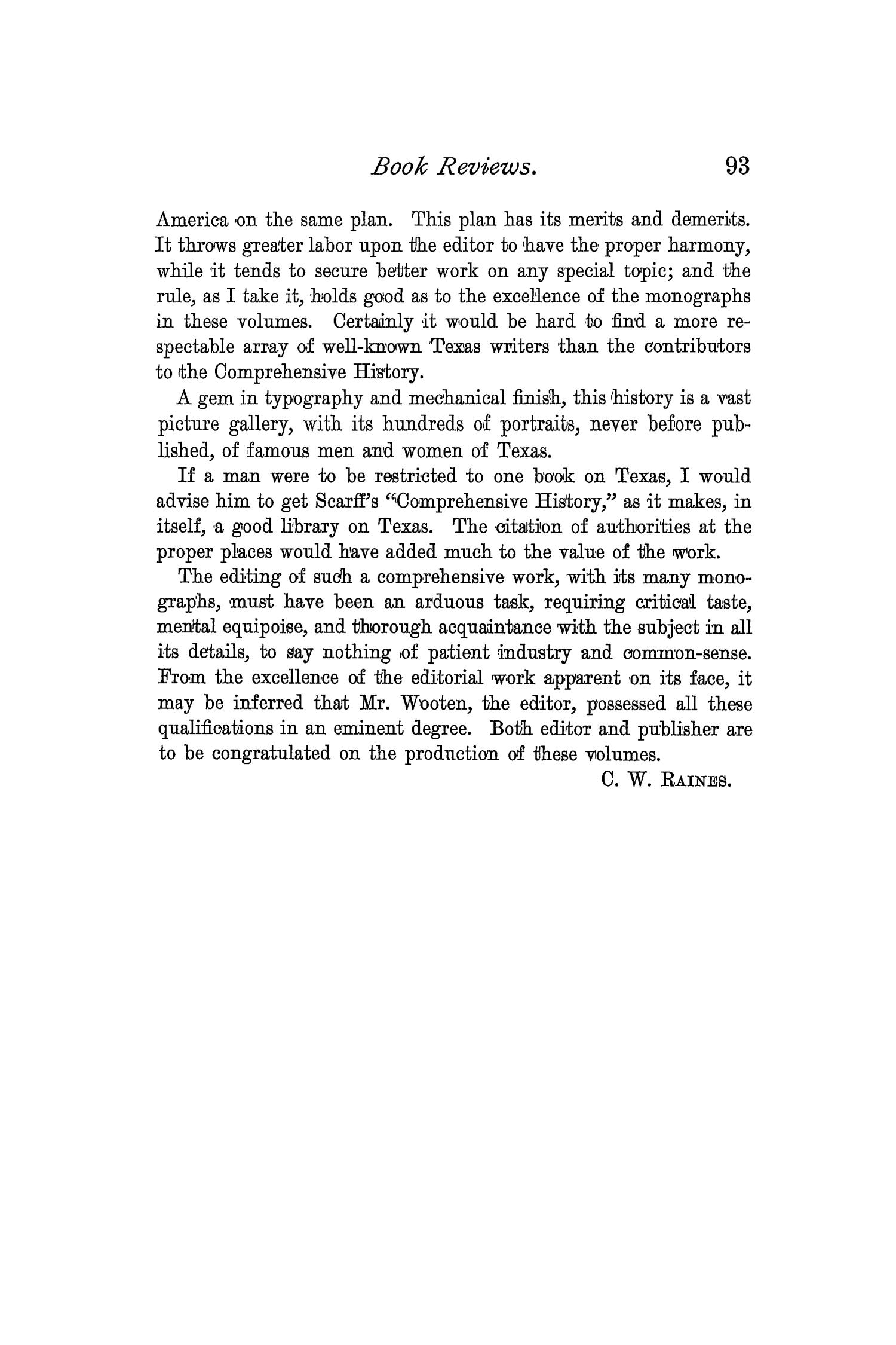 The Quarterly of the Texas State Historical Association, Volume 2, July 1898 - April, 1899
                                                
                                                    93
                                                