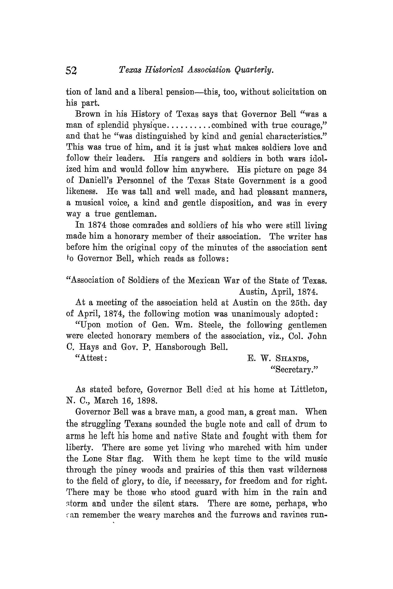 The Quarterly of the Texas State Historical Association, Volume 3, July 1899 - April, 1900
                                                
                                                    52
                                                