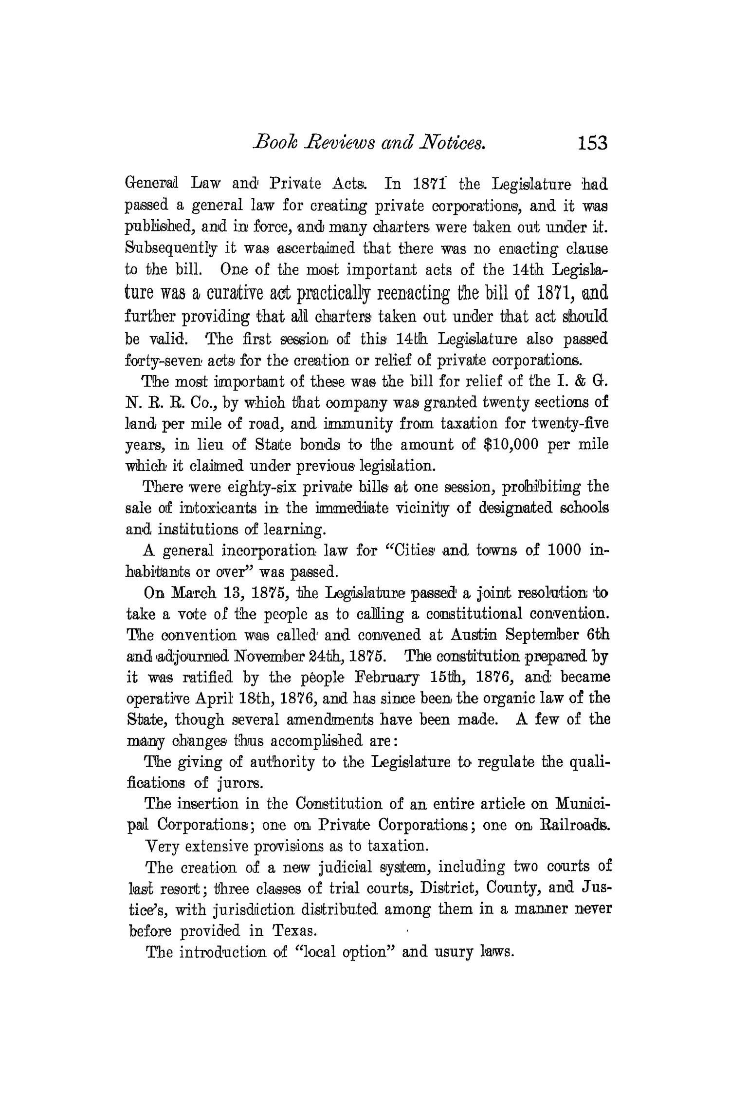 The Quarterly of the Texas State Historical Association, Volume 4, July 1900 - April, 1901
                                                
                                                    153
                                                