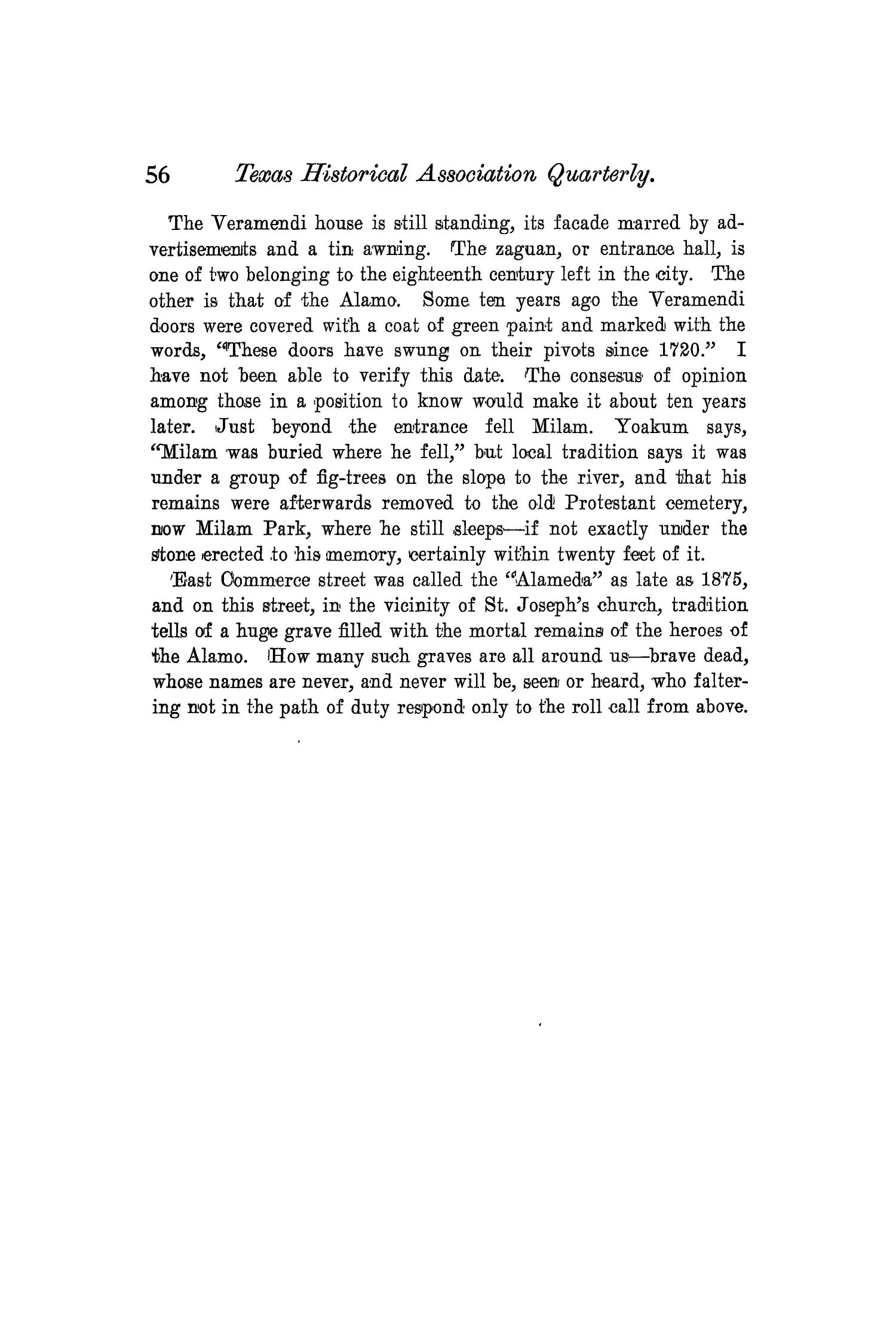 The Quarterly of the Texas State Historical Association, Volume 4, July 1900 - April, 1901
                                                
                                                    56
                                                