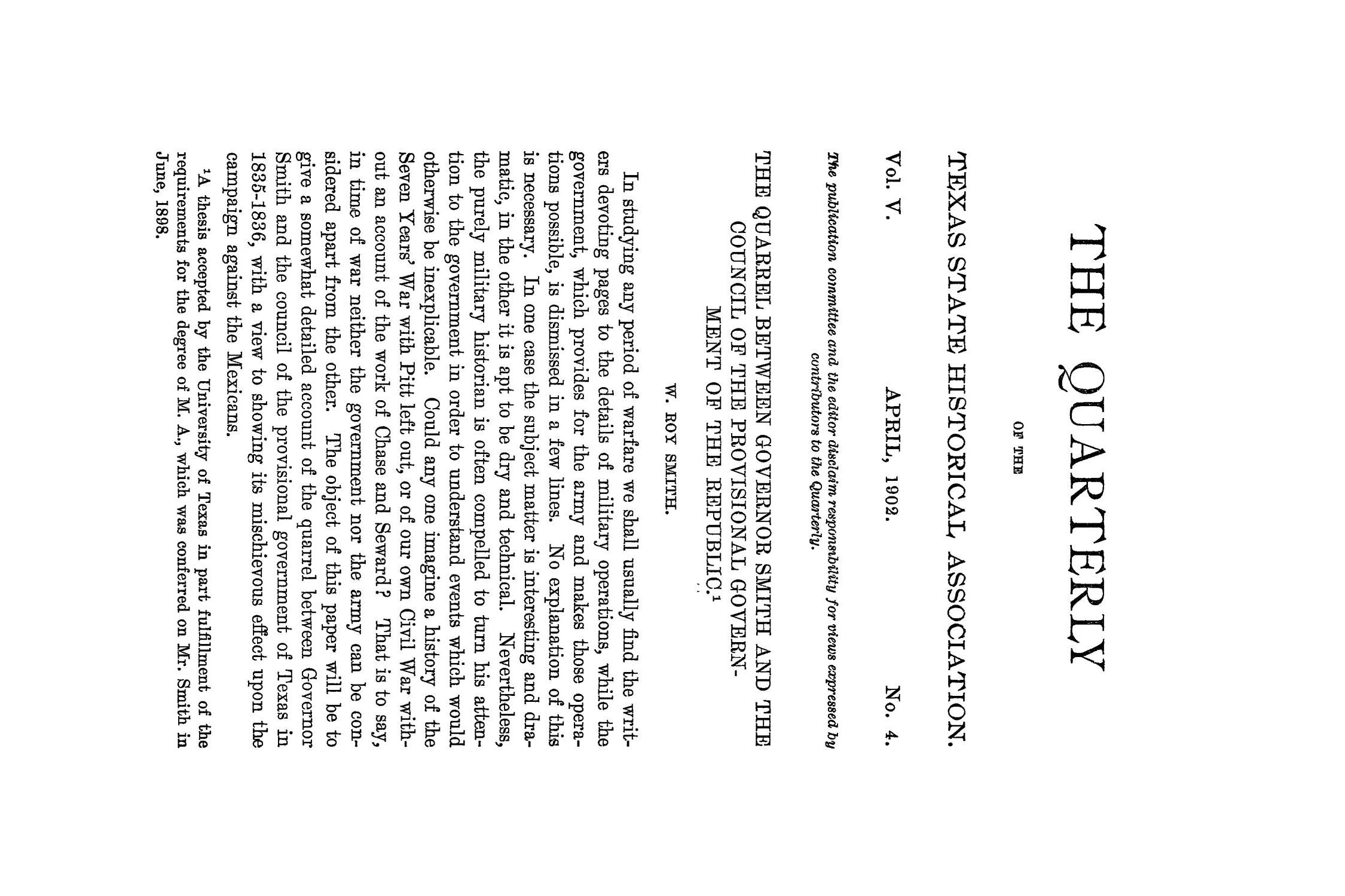 The Quarterly of the Texas State Historical Association, Volume 5, July 1901 - April, 1902
                                                
                                                    269
                                                
